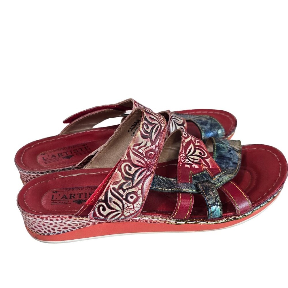Lartiste By Spring Step Red & Multi Caiman 41 9.5… - image 8